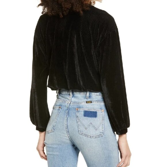 LA LA LAND CREATIVE CO Elastic Hem Corduroy Velvet Top - Picture 2 of 3